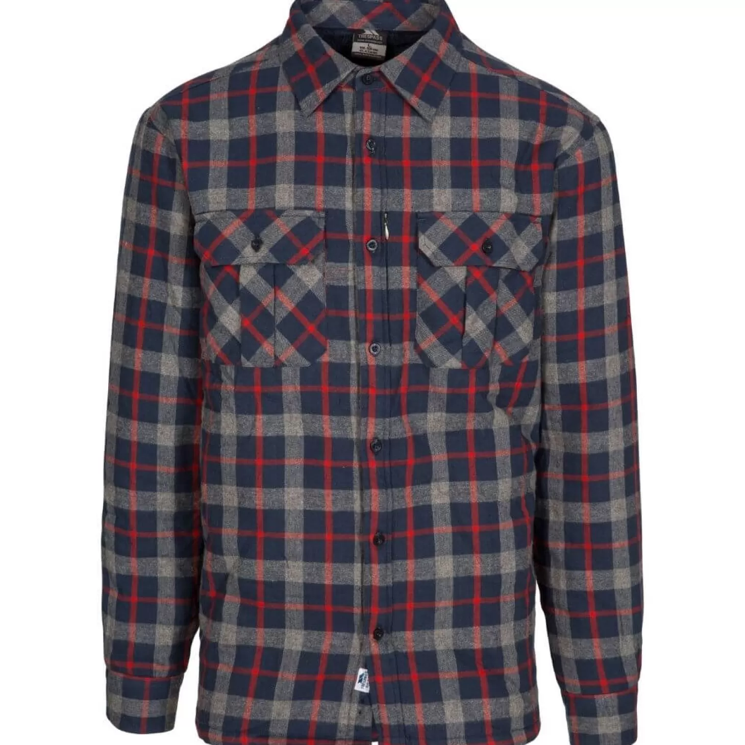 Herre Trespass Fleece Skjorte Til Herre - Rapeseed - Navy Check