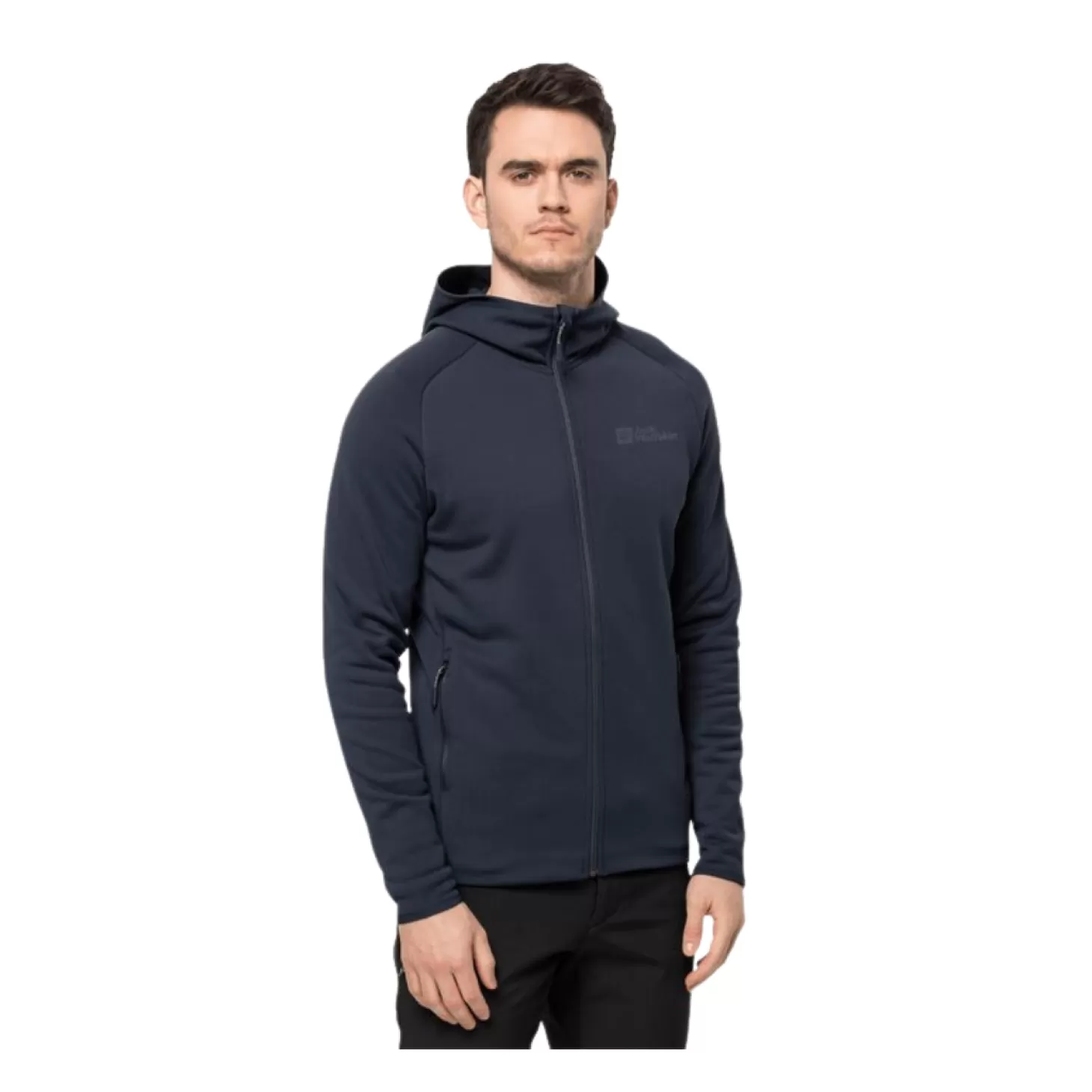 Herre Jack Wolfskin Fleecejakke Til Herre - Baiselberg Hooded Fz M - Bla
