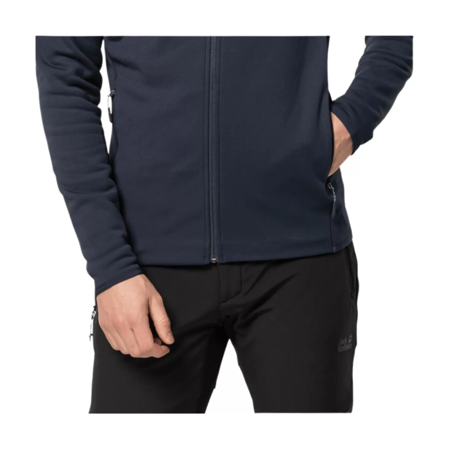 Herre Jack Wolfskin Fleecejakke Til Herre - Baiselberg Hooded Fz M - Bla