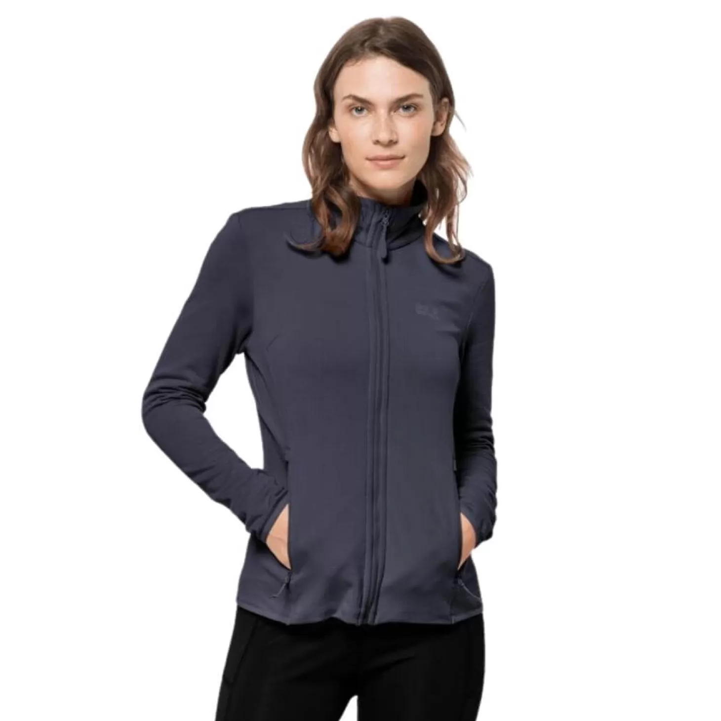 Dame Jack Wolfskin Fleecetroje Til Dame - Peak Grid Fleece W - Gra