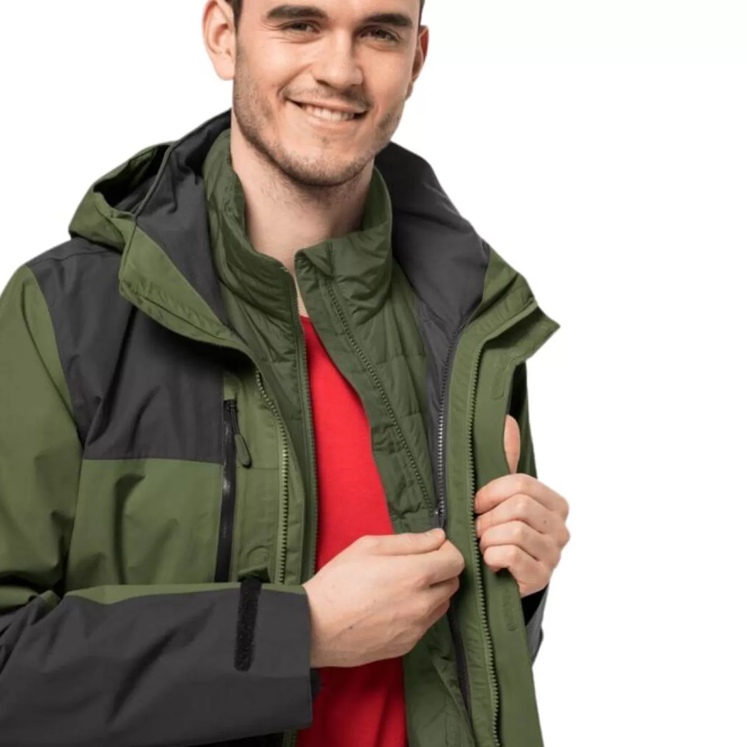 Herre Jack Wolfskin Jakke Til Herre - Jasper 3-In-1 Jacket M - Gron