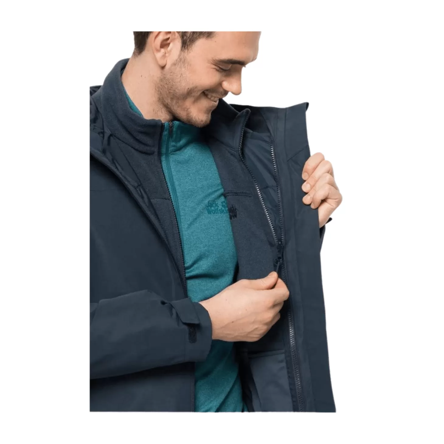 Herre Jack Wolfskin Jakke Til Herre – Taubenberg 3 In 1 Jkt M - Bla