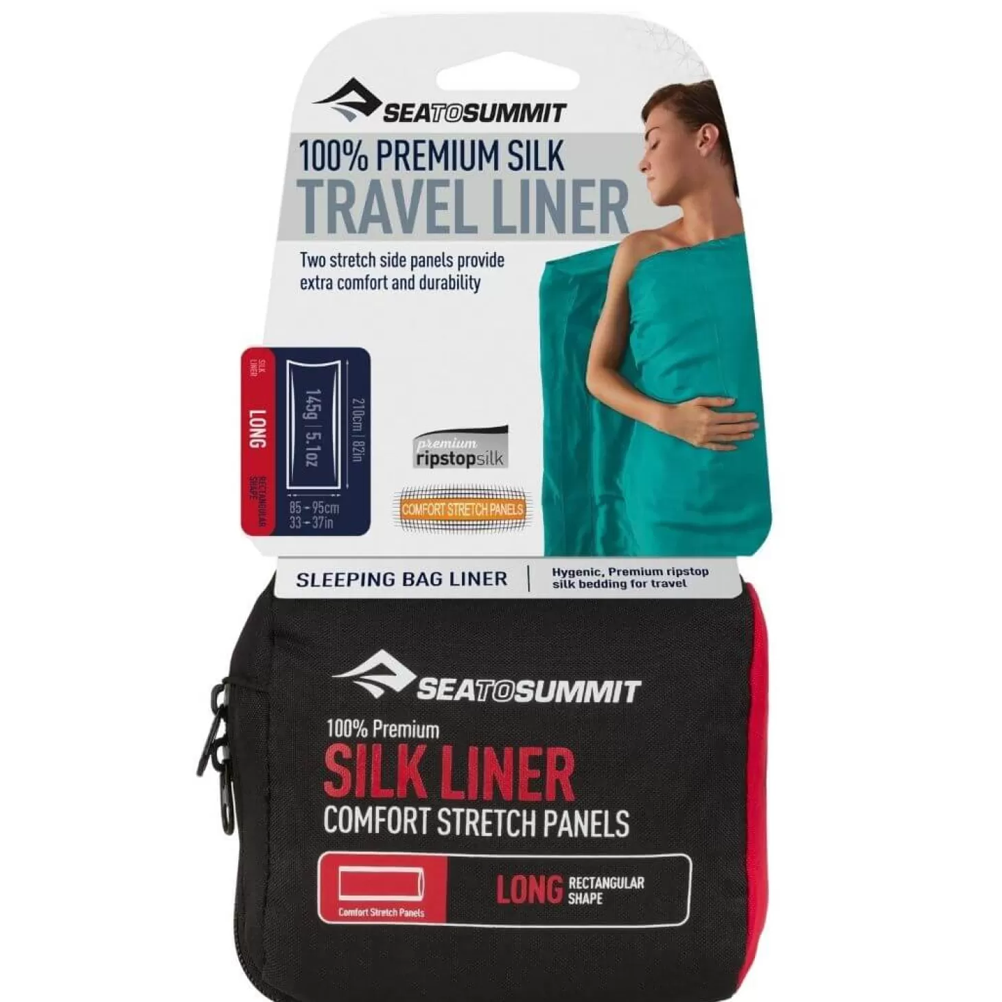 Sea To Summit Lagenpose - Silk Stretch Liner - Long - Rektangulaer