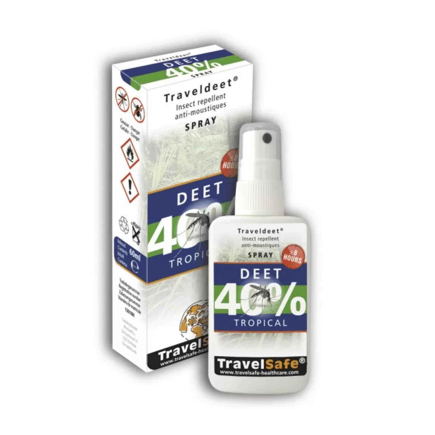 TravelSafe Myggespray - 40% Deet - 60 Ml