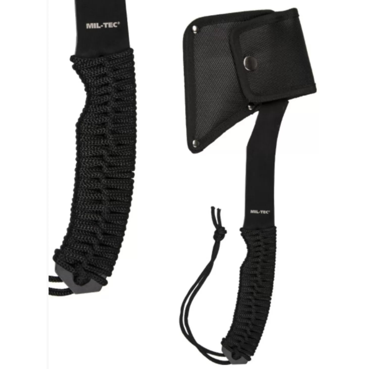 Mil-Tec Okse - Black Paracord Axe - Stal - Inkl Pose