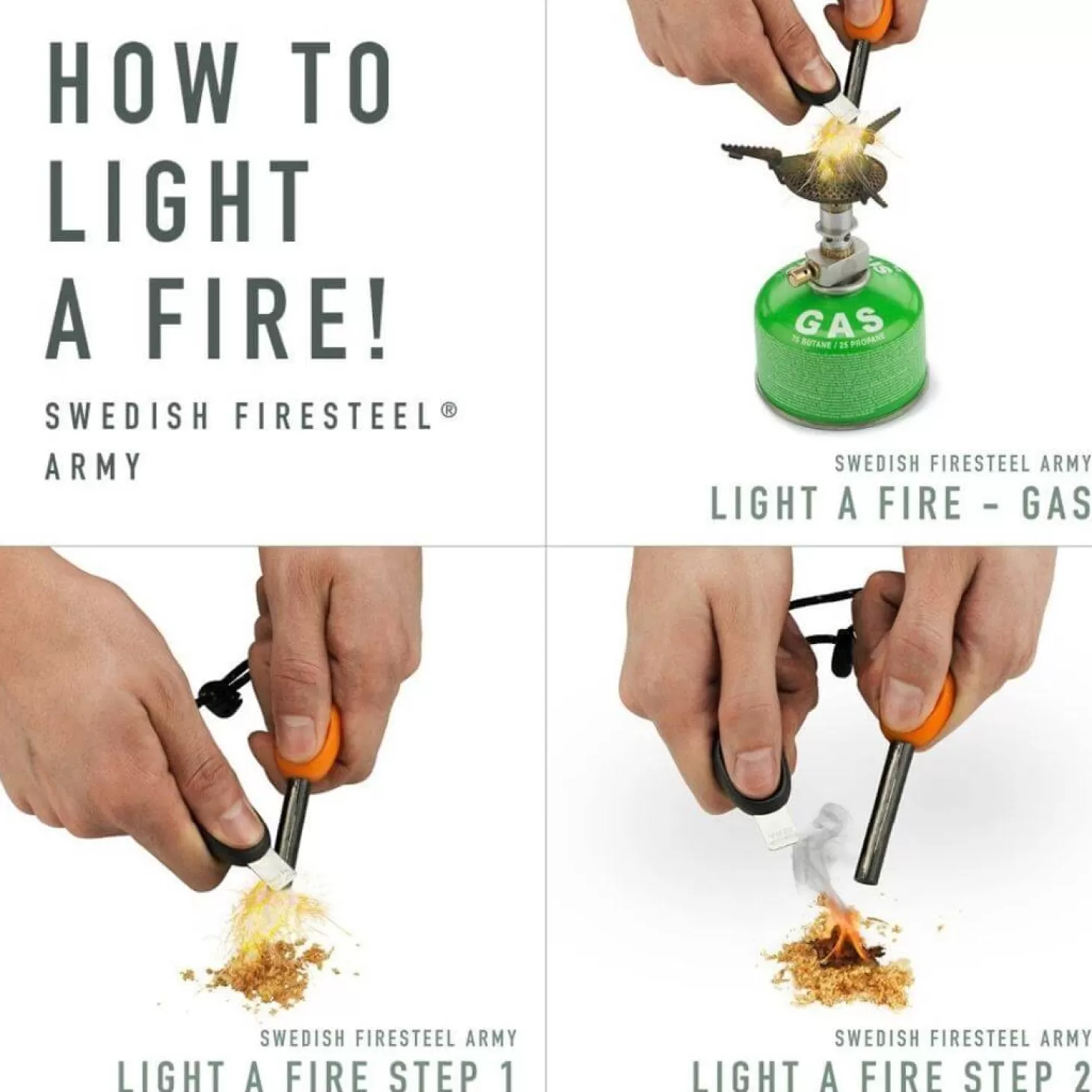 Light My Fire Taendstal - Firesteel Bio - Sort