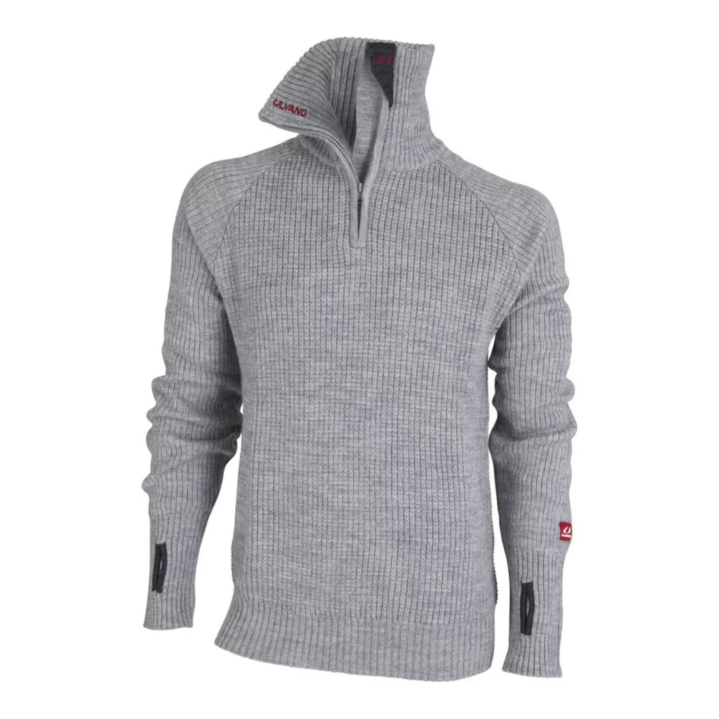 Herre Ulvang Uld Sweater - Rav Zip - 100% Uld - Gra