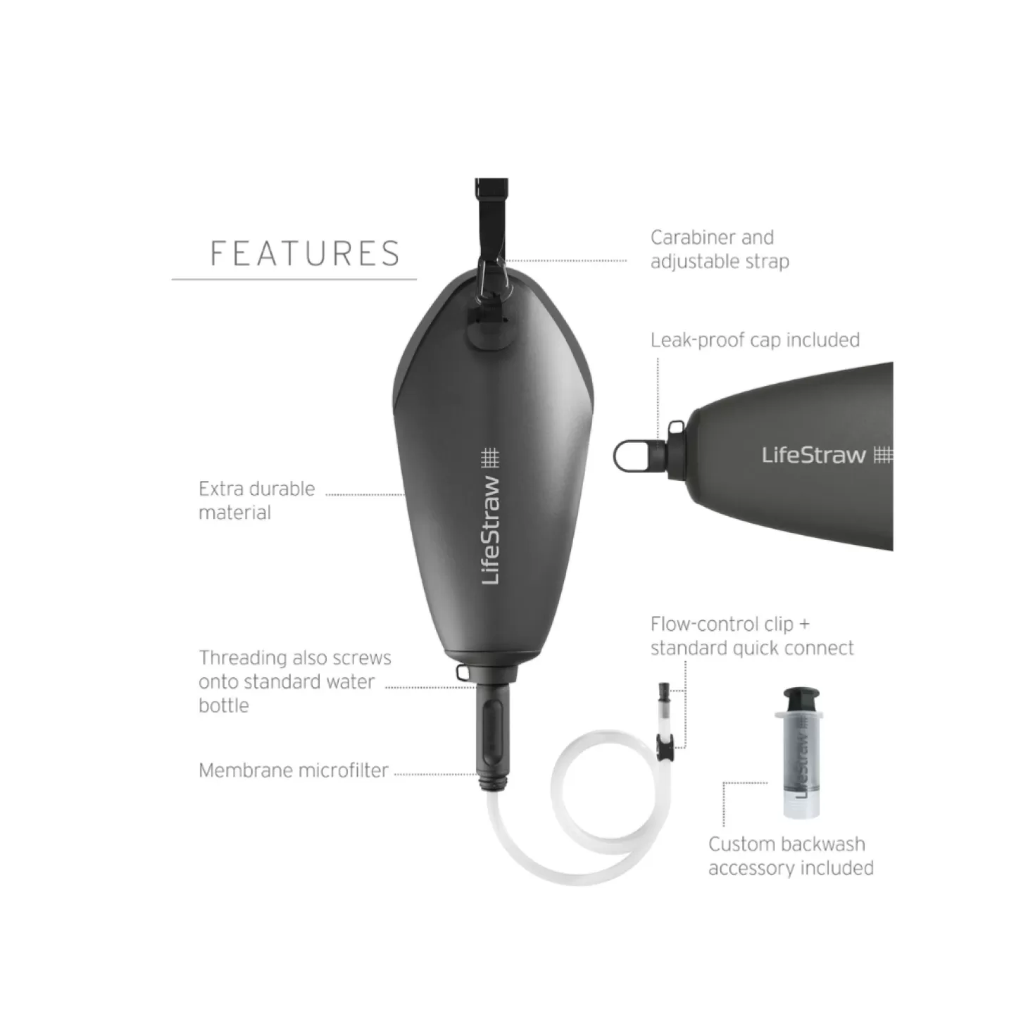 Lifestraw Vandfilter Blaere - Peak Compact Gravity Filter - 3 Liter